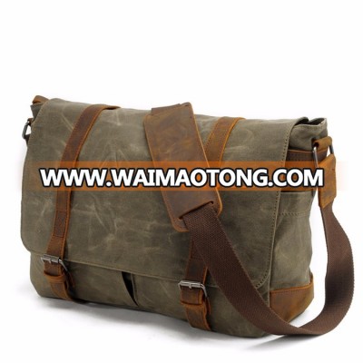 Zipper Bags Wholesale Waxed Canvas Shoulder Messenger Bags Motorcycle